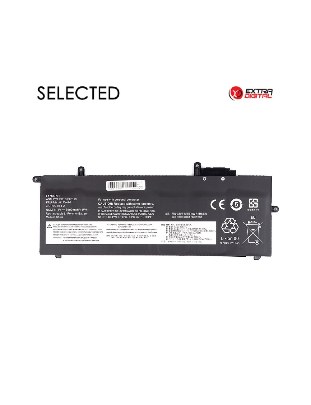 Notebook Battery LENOVO 01AV470, 3900mAh, Extra Digital Selected