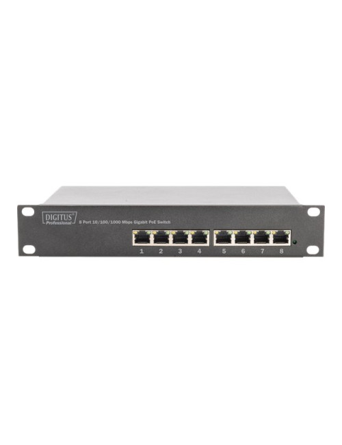 Digitus | 8-port Gigabit Ethernet PoE switch | DN-95317 | Unmanaged | Rackmountable | 10/100 Mbps (RJ-45) ports quantity | 1 Gbp