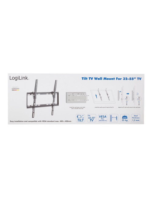 Logilink BP0037 TV Wall mount, 32"-55", tilt, small Logilink | BP0037 TV Wall mount, 32"-55", tilt, small | 32 55 " | Maximum we