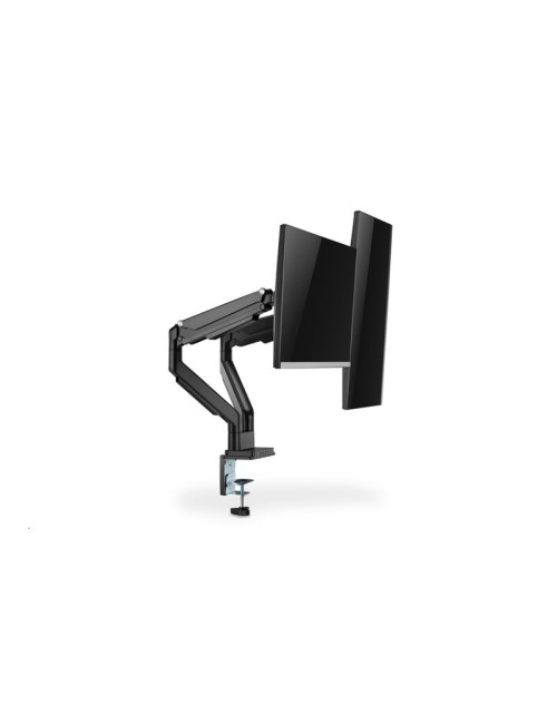 Digitus | Desk Mount | Universal Dual Monitor Mount with Gas Spring and Clamp Mount | Swivel, height adjustment, rotate | Black