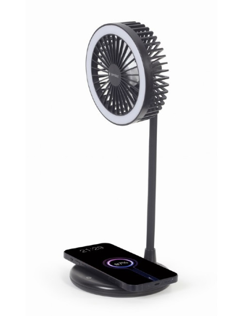 Gembird | TA-WPC10-LEDFAN-01 Desktop Fan With Lamp And Wireless Charger | N/A | Phone or tablet with built-in Qi wireless chargi