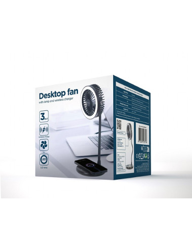 Gembird | TA-WPC10-LEDFAN-01 Desktop Fan With Lamp And Wireless Charger | N/A | Phone or tablet with built-in Qi wireless chargi