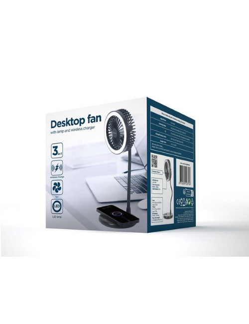 Gembird | TA-WPC10-LEDFAN-01 Desktop Fan With Lamp And Wireless Charger | N/A | Phone or tablet with built-in Qi wireless chargi