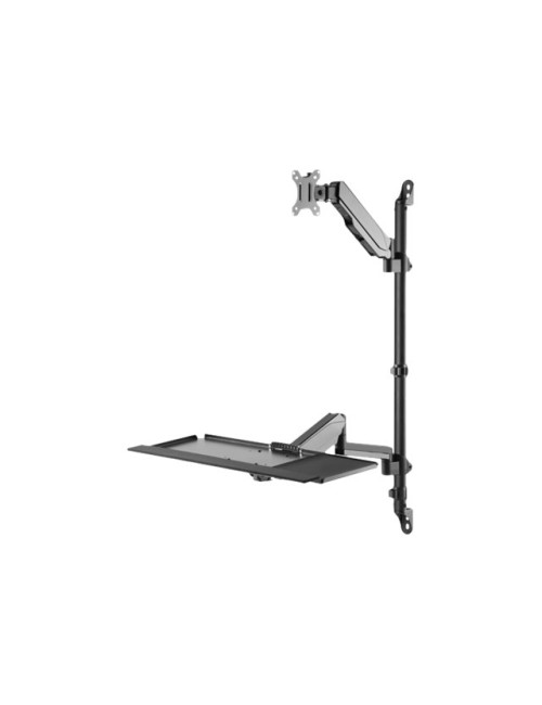 Digitus Sit-Stand Workstation Wall Single Mount, Max load 1-8 kg, max Screen Size: 17"-32", Black | Digitus