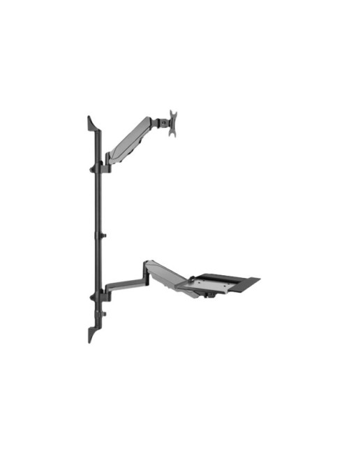 Digitus Sit-Stand Workstation Wall Single Mount, Max load 1-8 kg, max Screen Size: 17"-32", Black | Digitus