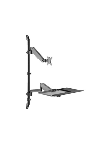 Digitus Sit-Stand Workstation Wall Single Mount, Max load 1-8 kg, max Screen Size: 17"-32", Black | Digitus