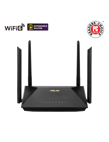 Asus Wireless AX1800 Dual Band Gigabit Router RT-AX53U 1201+600 Mbit/s Ethernet LAN (RJ-45) ports 4 Mesh Support No MU-MiMO Yes 