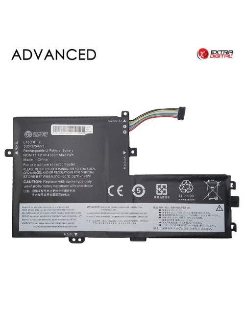 Notebook Battery LENOVO L18C3PF7, 4500mAh, Extra Digital Advanced