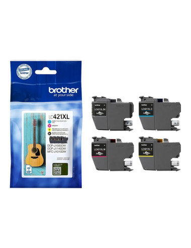 Brother LC421XLVAL Ink Cartridge Multipack | Brother Brother LC | LC421XLVAL | Brother LC421XL - 4-pack - XL - black, yellow, cy
