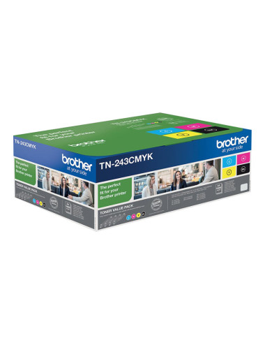 Brother TN-243CMYK, Toner Value Pack | Brother TN243CMYK | Brother TN243CMYK Value Pack - 4-pack - black, yellow, cyan, magenta 