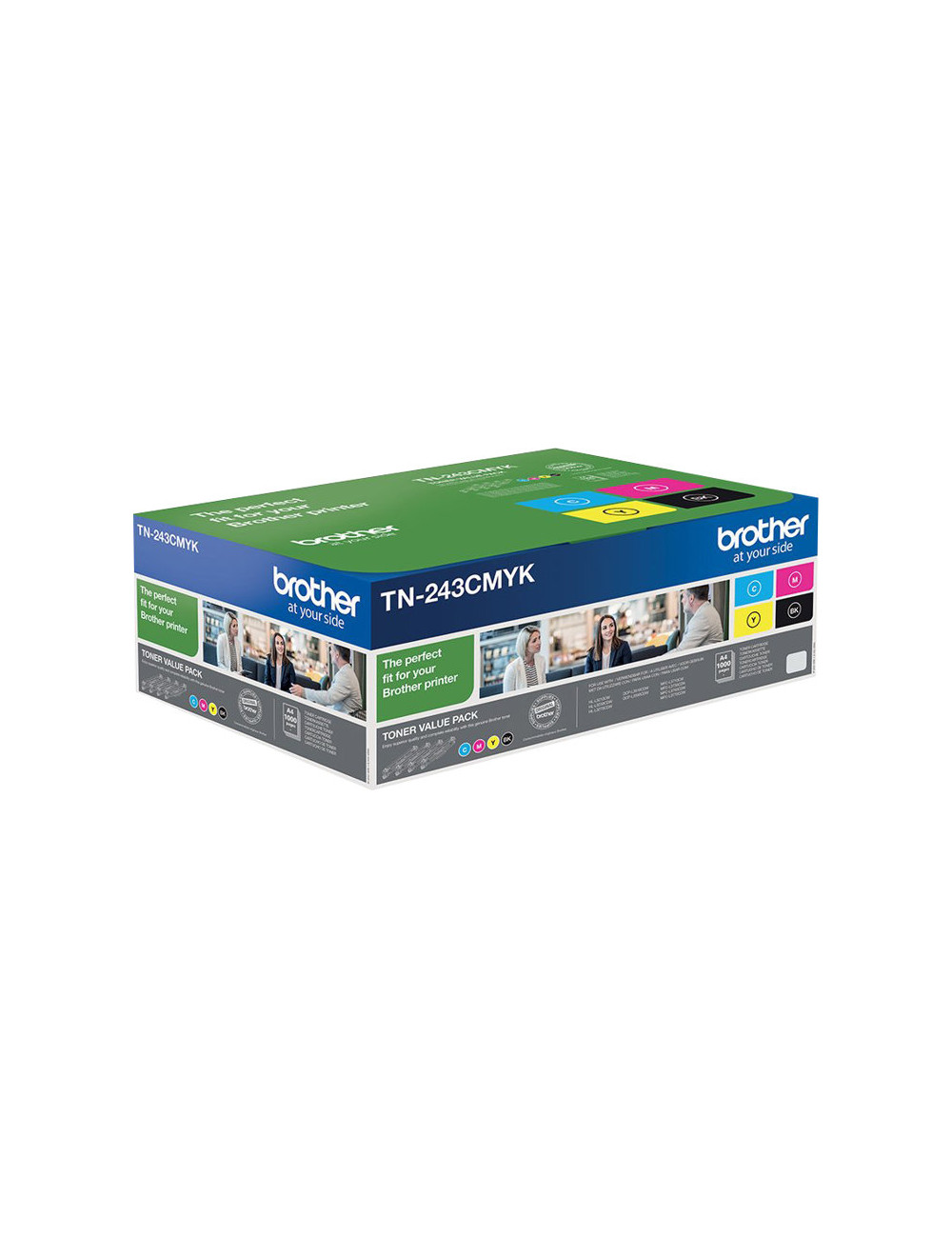 Brother TN-243CMYK, Toner Value Pack | Brother TN243CMYK | Brother TN243CMYK Value Pack - 4-pack - black, yellow, cyan, magenta 