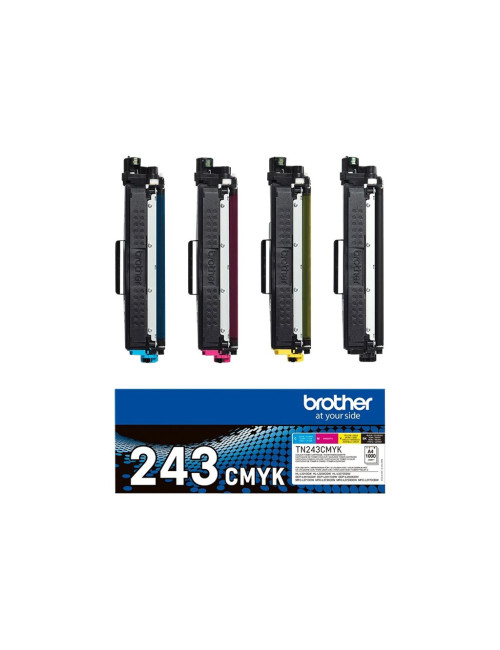 Brother TN-243CMYK, Toner Value Pack | Brother TN243CMYK | Brother TN243CMYK Value Pack - 4-pack - black, yellow, cyan, magenta 