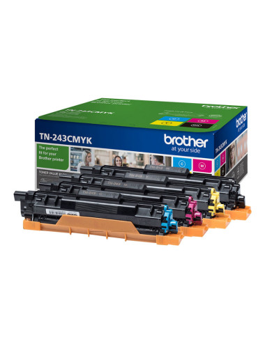 Brother TN-243CMYK, Toner Value Pack | Brother TN243CMYK | Brother TN243CMYK Value Pack - 4-pack - black, yellow, cyan, magenta 