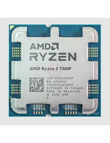 CPU|AMD|Desktop|Ryzen 5|7500F|3700 MHz|Cores 6|6MB|Socket SAM5|65 Watts|MultiPack|100-100000597MPK