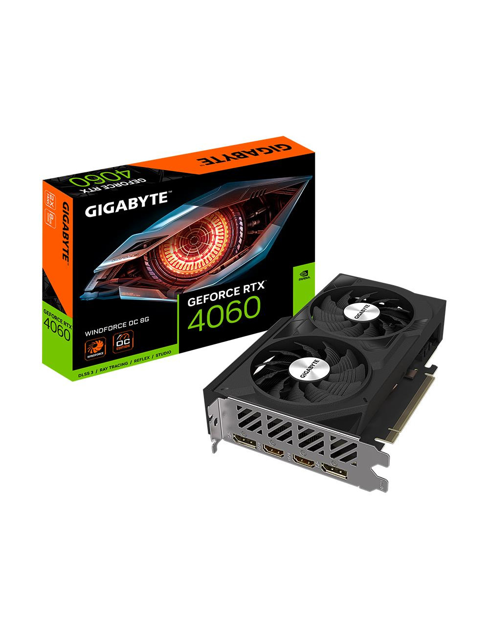 Graphics Card|GIGABYTE|NVIDIA GeForce RTX 4060|8 GB|GDDR6|128 bit|PCIE 4.0 16x|Dual Slot Fansink|2xHDMI|2xDisplayPort|GV-N4060WF