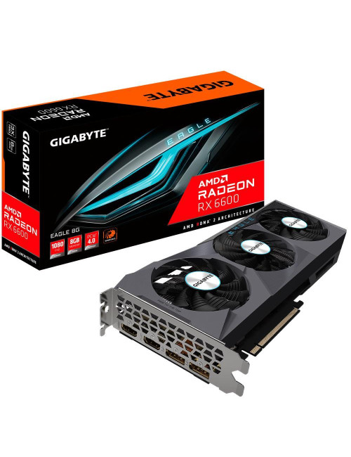 Graphics Card|GIGABYTE|AMD Radeon RX 6600|8 GB|128 bit|PCIE 4.0 8x|GDDR6|Memory 14000 MHz|2xHDMI|2xDisplayPort|GV-R66EAGLE-8GD