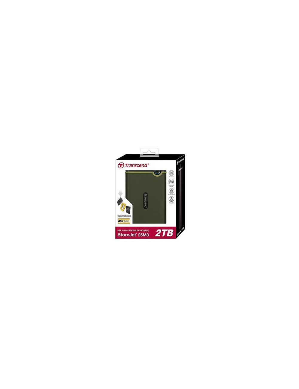 External HDD|TRANSCEND|StoreJet|2TB|USB 3.0|Colour Green|TS2TSJ25M3G