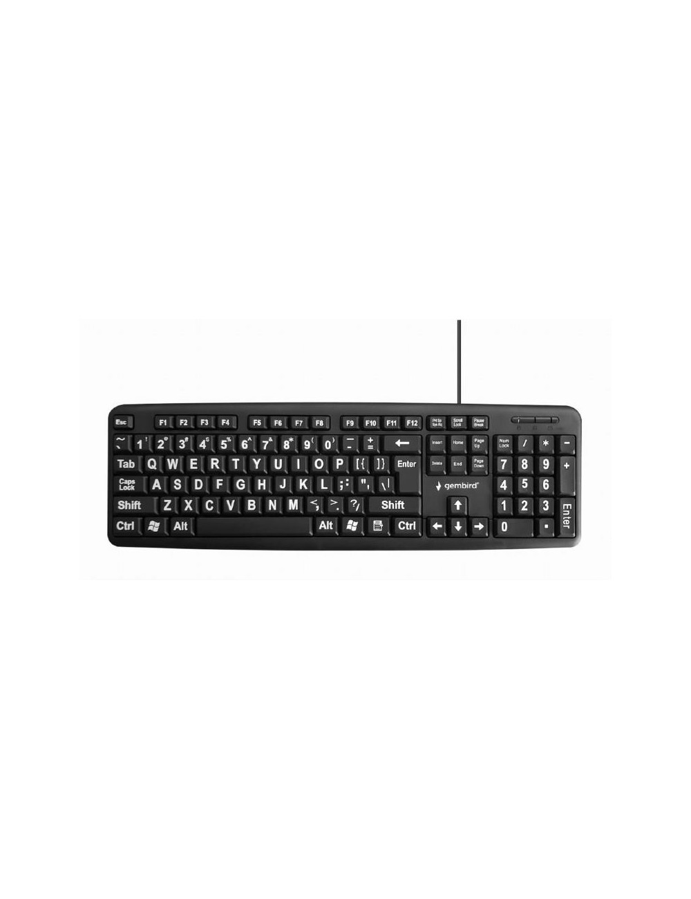 KEYBOARD STANDART USB ENG BIG/LETT. BLACK KB-US-103 GEMBIRD