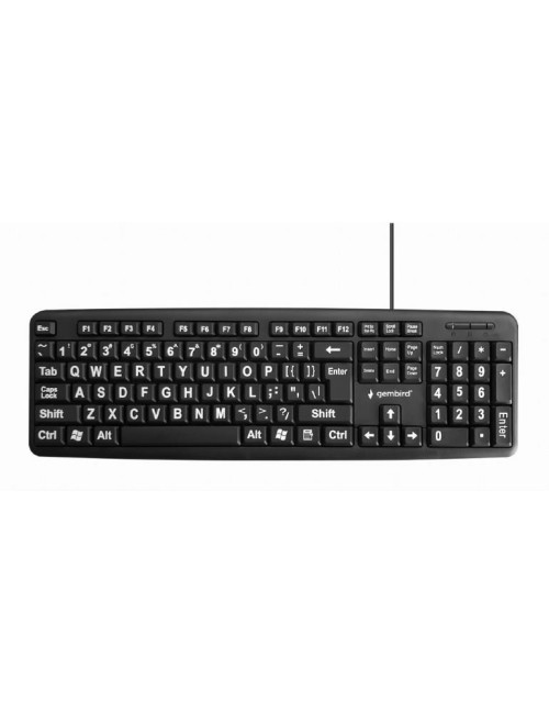 KEYBOARD STANDART USB ENG BIG/LETT. BLACK KB-US-103 GEMBIRD