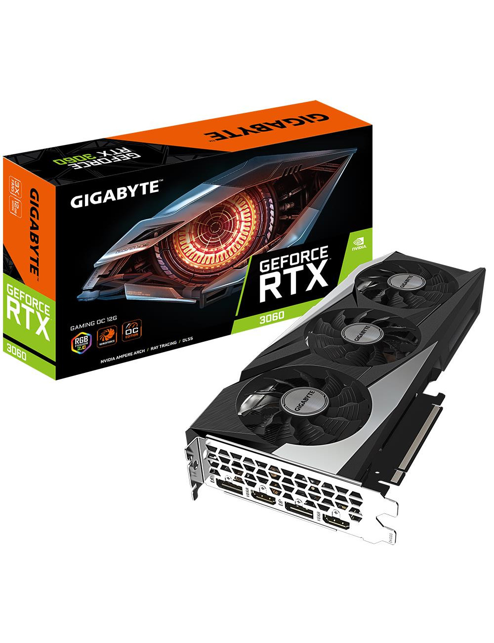 Graphics Card|GIGABYTE|NVIDIA GeForce RTX 3060|12 GB|192 bit|PCIE 4.0 16x|GDDR6|Memory 15000 MHz|GPU 1837 MHz|2xHDMI|2xDisplayPo