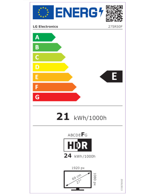 LG 16:9 | White | 1920 x 1080 pixels | 200 cd/m | 27 " | FHD | HDMI ports quantity 2 | 60 Hz | IPS | 27SR50F-W | 14 ms