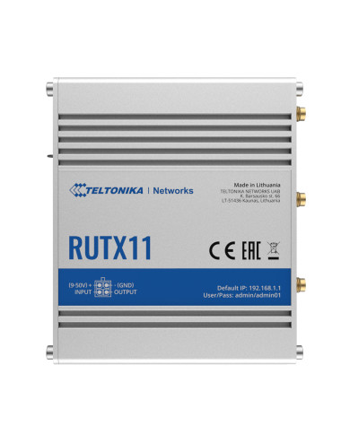 Industrial Router 4G LTE Cat6 DualSIM | RUTX11 | 802.11ac | 867 Mbit/s | 10/100/1000 Mbit/s | Ethernet LAN (RJ-45) ports 4 | Mes