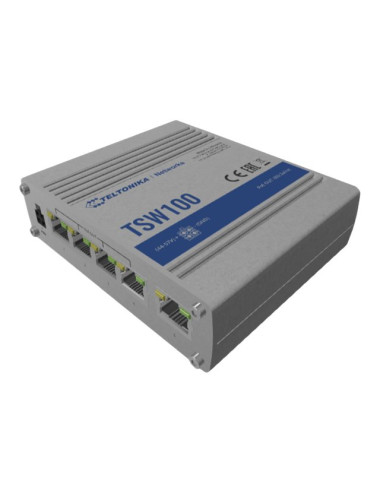 Teltonika | Industiral POE+ Swith | TSW100 | Unmanaged | Desktop | 1 Gbps (RJ-45) ports quantity 5 | SFP ports quantity | PoE po