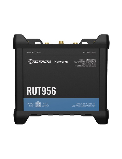 Industrial Router | RUT956 | 802.11n | Mbit/s | 10/100 Mbit/s | Ethernet LAN (RJ-45) ports 4 | Mesh Support No | MU-MiMO No | 2G