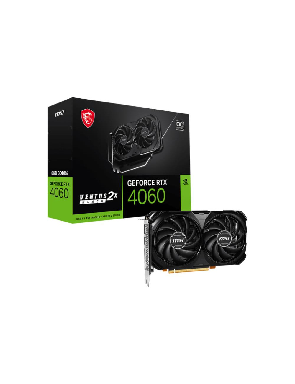 Graphics Card|MSI|NVIDIA GeForce RTX 4060|8 GB|GDDR6|128 bit|PCIE 4.0 8x|Dual Slot Fansink|1xHDMI|3xDisplayPort|RTX4060VEN2XBLK8