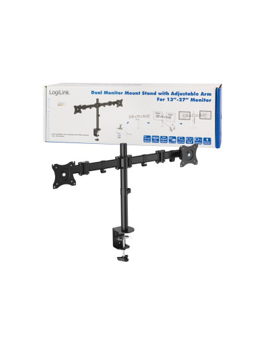 Logilink BP0022 Dual Monitor Desk mount, 13"-27", arm 428mm | Logilink