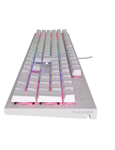 THOR 303 | Mechanical Gaming Keyboard | Wired | US | White | USB Type-A | Outemu Peach Silent