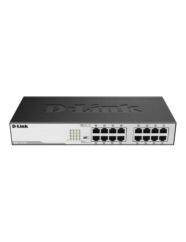 D-Link | 16-Port Gigabit Unmanaged Desktop Switch | DGS-1016D | Unmanaged | Desktop