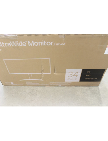 SALE OUT. LG 34WQ75C-B 34" Curved UltraWide IPS/ 3440 x 1440/21:9/5ms/300cd/HDMI/Headset output/Black, DAMAGED PACKAGING | Curve