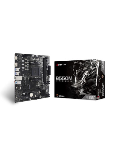 Mainboard|BIOSTAR|AMD B550|SAM4|Micro-ATX|Memory DDR4|Memory slots 2|2xPCI-Express 3.0 1x|1xPCI-Express 3.0 16x|1xPCI-Express 4.