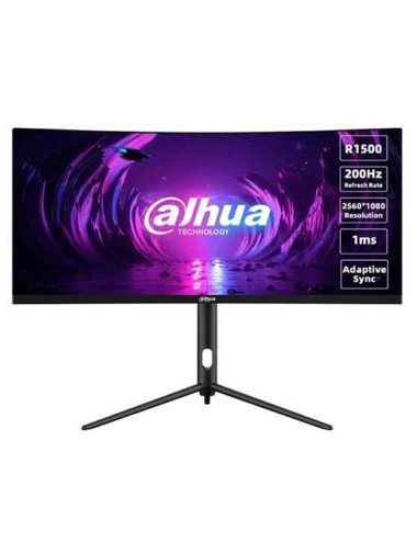 LCD Monitor|DAHUA|DHI-LM30-E330CA|30"|Gaming/Curved/21 : 9|Panel VA|2560x1080|21:9|200Hz|1 ms|Swivel|Tilt|Colour Black|LM30-E330