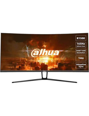 LCD Monitor|DAHUA|DHI-LM34-E330C|34"|Gaming/Curved/21 : 9|Panel VA|3440x1440|21:9|165Hz|1 ms|Tilt|Colour Black|LM34-E330C