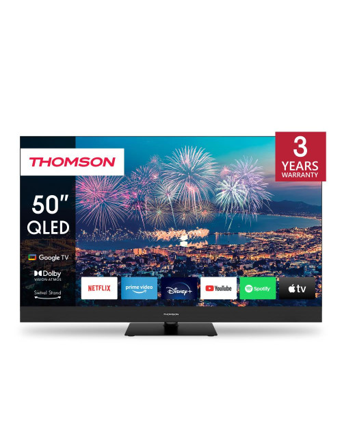 TV Set|THOMSON|50"|4K/Smart|QLED|3840x2160|Wireless LAN|Bluetooth|Google TV|Black|50QG6C14