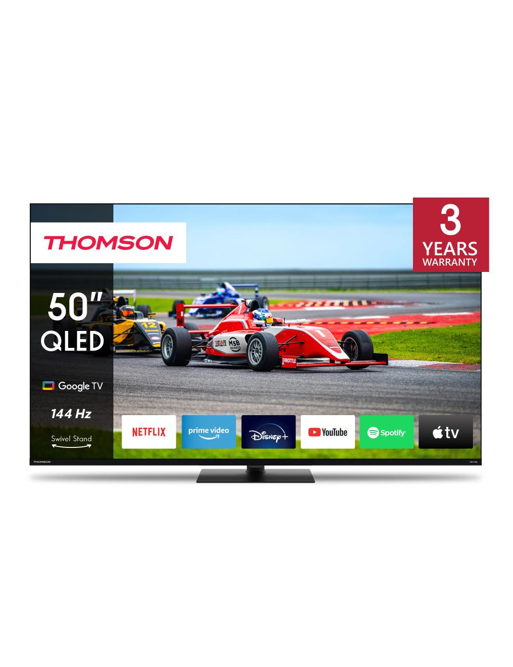 TV Set|THOMSON|50"|4K/Smart|QLED|3840x2160|Wireless LAN|Bluetooth|Google TV|Black|50QG7C14