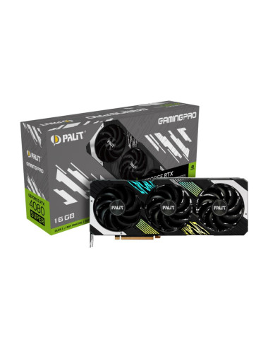 Graphics Card|PALIT|NVIDIA GeForce RTX 4080 SUPER|16 GB|GDDR6X|256 bit|PCIE 4.0 16x|GPU 2550 MHz|Triple slot Fansink|NED408S019T