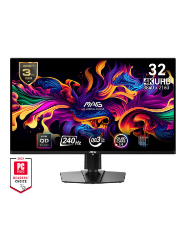 Monitor|MSI|MAG 321UPX QD-OLED|32"|Gaming|Panel QD-OLED|3840x2160|16:9|240Hz|Matte|0.03 ms|Swivel|Pivot|Height adjustable|Tilt|C