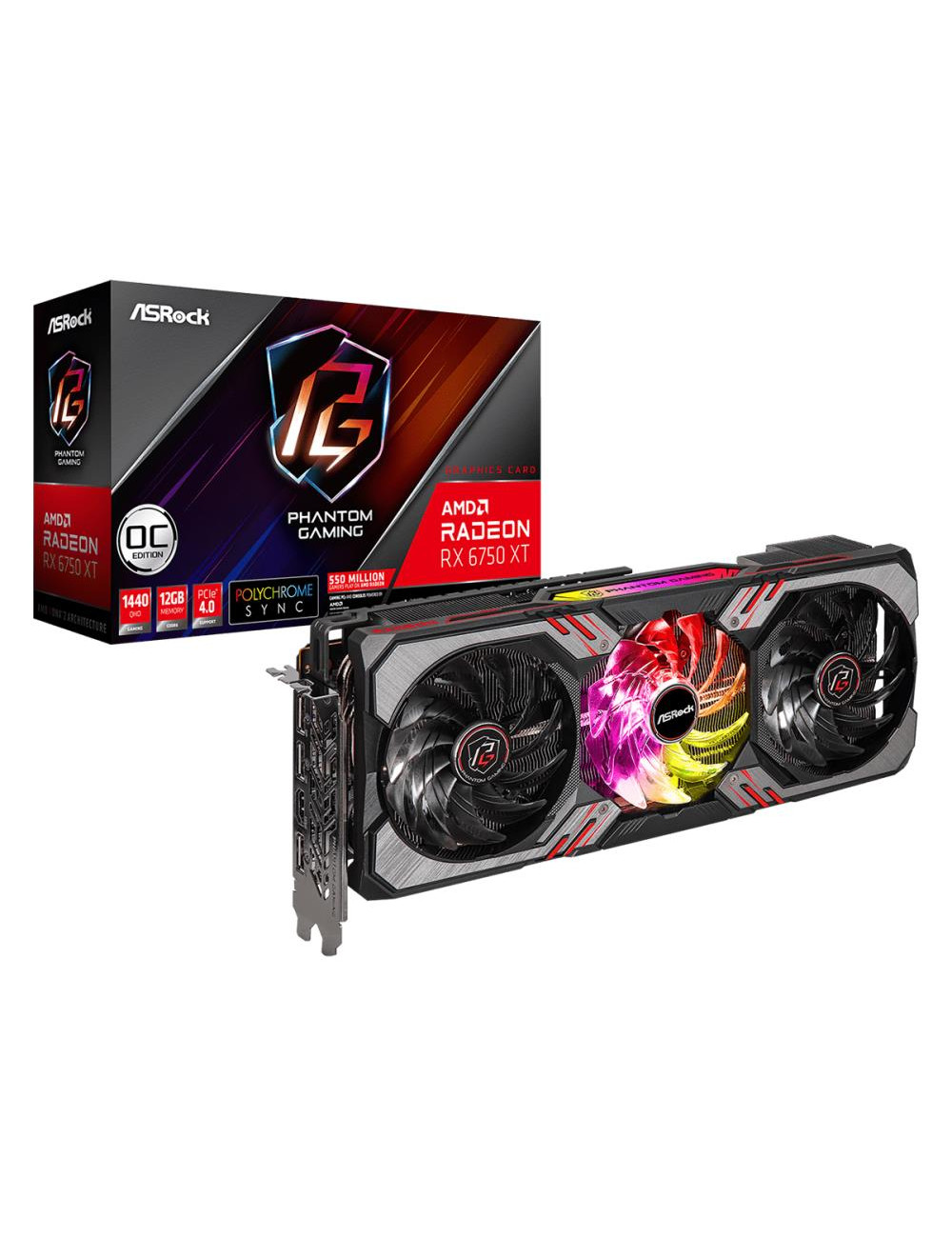 Graphics Card|ASROCK|AMD Radeon RX 6750 XT|12 GB|GDDR6|192 bit|PCIE 4.0 16x|Two and Half Slot Fansink|1xHDMI|3xDisplayPort|RX675