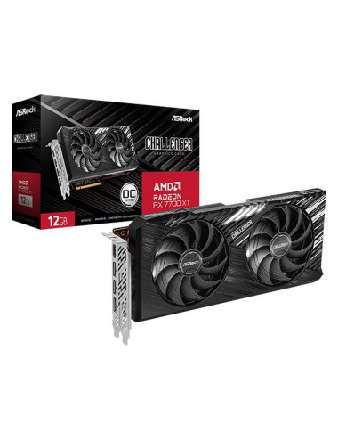 Graphics Card|ASROCK|AMD Radeon RX 7700 XT|12 GB|GDDR6|192 bit|PCIE 4.0 16x|Two and Half Slot Fansink|1xHDMI|3xDisplayPort|RX770