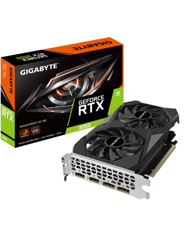 Graphics Card|GIGABYTE|NVIDIA GeForce RTX 3050|6 GB|GDDR6|96 bit|PCIE 4.0 16x|Memory 14000 MHz|GPU 1477 MHz|Dual Slot Fansink|2x