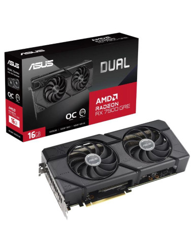 Graphics Card|ASUS|AMD Radeon RX 7900 GRE|16 GB|GDDR6|256 bit|PCIE 4.0 16x|Two and Half Slot Fansink|1xHDMI|3xDisplayPort|DUAL-R