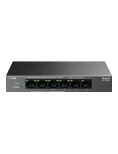 TP-LINK LS106LP 6-Port 10/100 Mbps Desktop Switch with 4-Port PoE