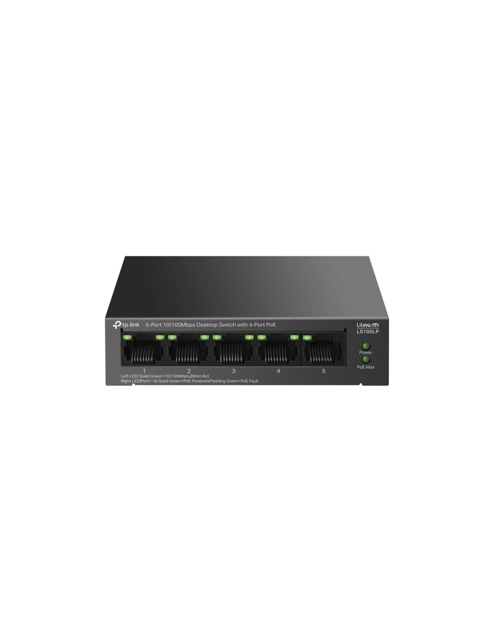 TP-LINK LS105LP 5-Port 10/100 Mbps Desktop Switch with 4-Port PoE