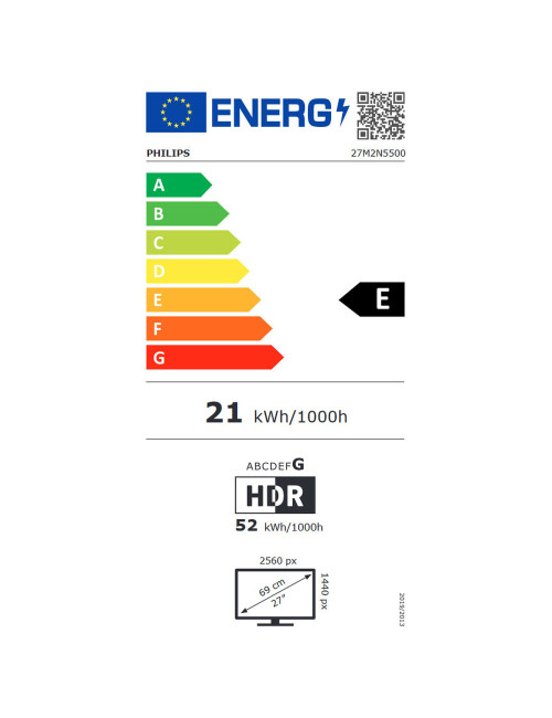 27M2N5500/00 | 27 " | IPS | 16:9 | 180 Hz | 2560 x 1440 pixels | 350 cd/m | HDMI ports quantity 2