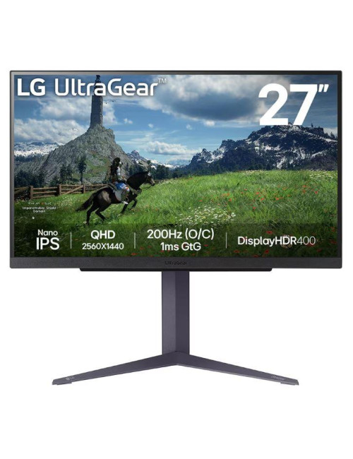 LCD Monitor|LG|27"|Panel IPS|2560x1440|16:9|180Hz|1 ms|Pivot|Height adjustable|Tilt|Colour Black|27GS85Q-B