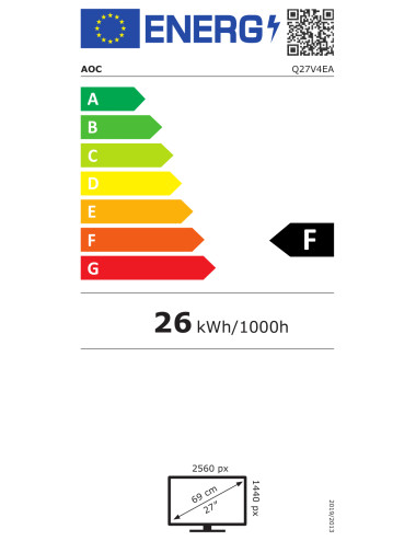 AOC LCD Monitor Q27V4EA 27 " IPS QHD 2560 x 1440 16:9 4 ms 250 cd/m Headphone out 75 Hz HDMI ports quantity 1
