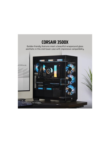 Corsair 3500X Mid-Tower PC Case, Black